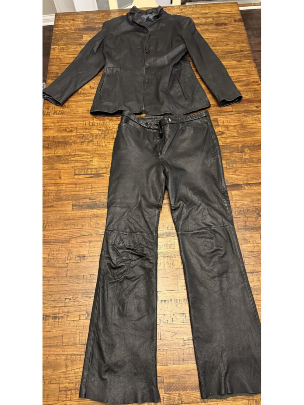 VTG Colebrook & Co Black Leather Jacket (M) & Pants (10) Suit Set Motorcycle